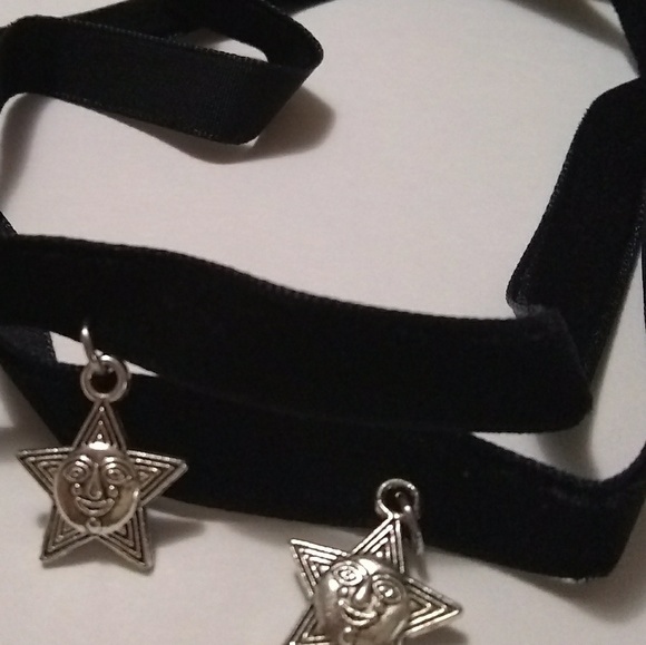 2 Pk Sweet Black Sexy Velvet Star Choker Necklace - Picture 2 of 4